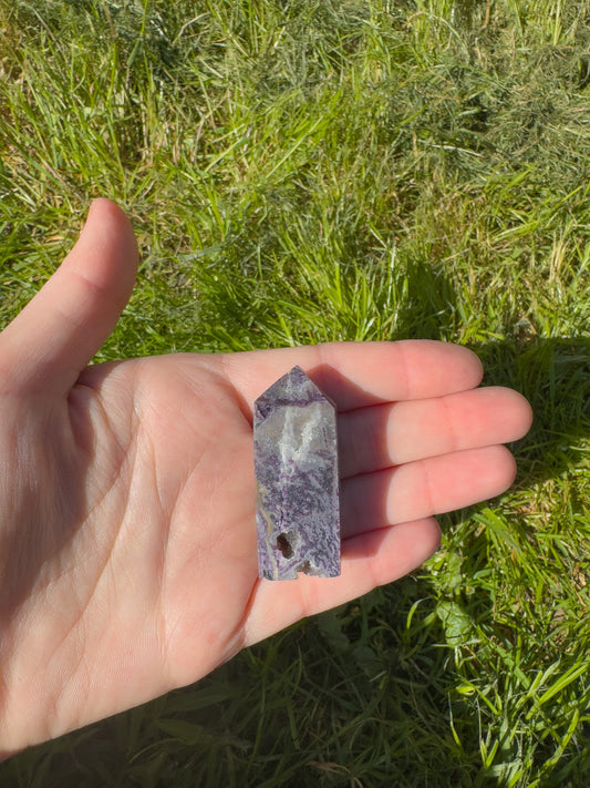 Mini Druzy Crazy Lace Agate Amethyst Tower
