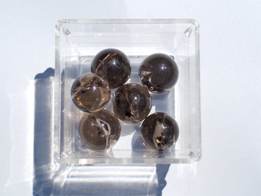 Smokey Quartz Rainbow Spheres
