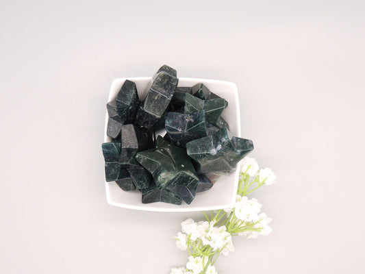 Moss Agate Star Carvings - themoonclub.shop