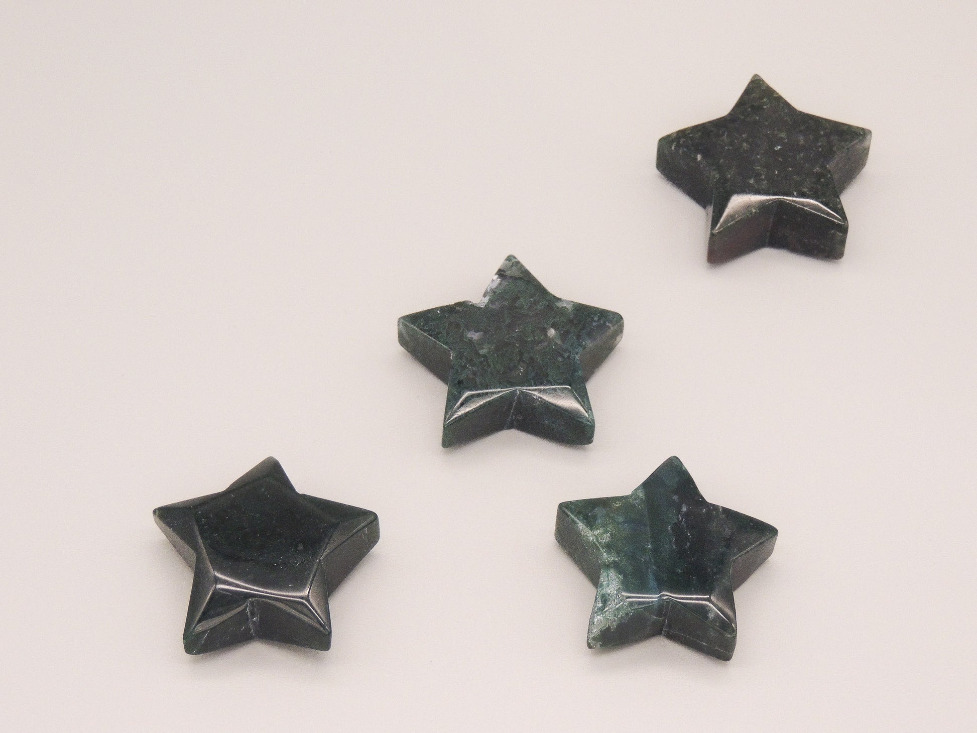 Moss Agate Star Carvings - themoonclub.shop
