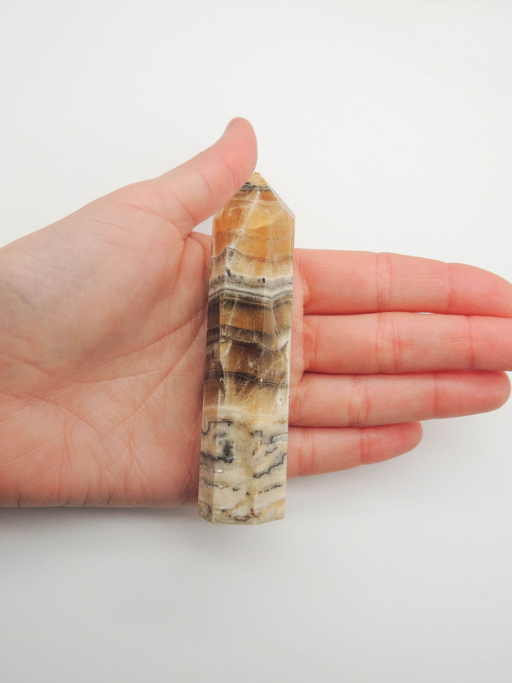 Zebra Calcite/ Chocolate Calcite Tower #2 - themoonclub.shop