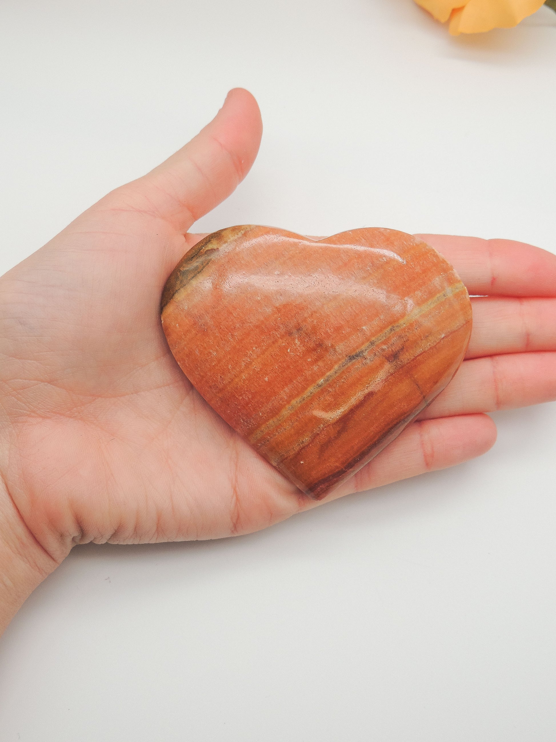 Chocolate/Peach Calcite Heart Carving - themoonclub.shop