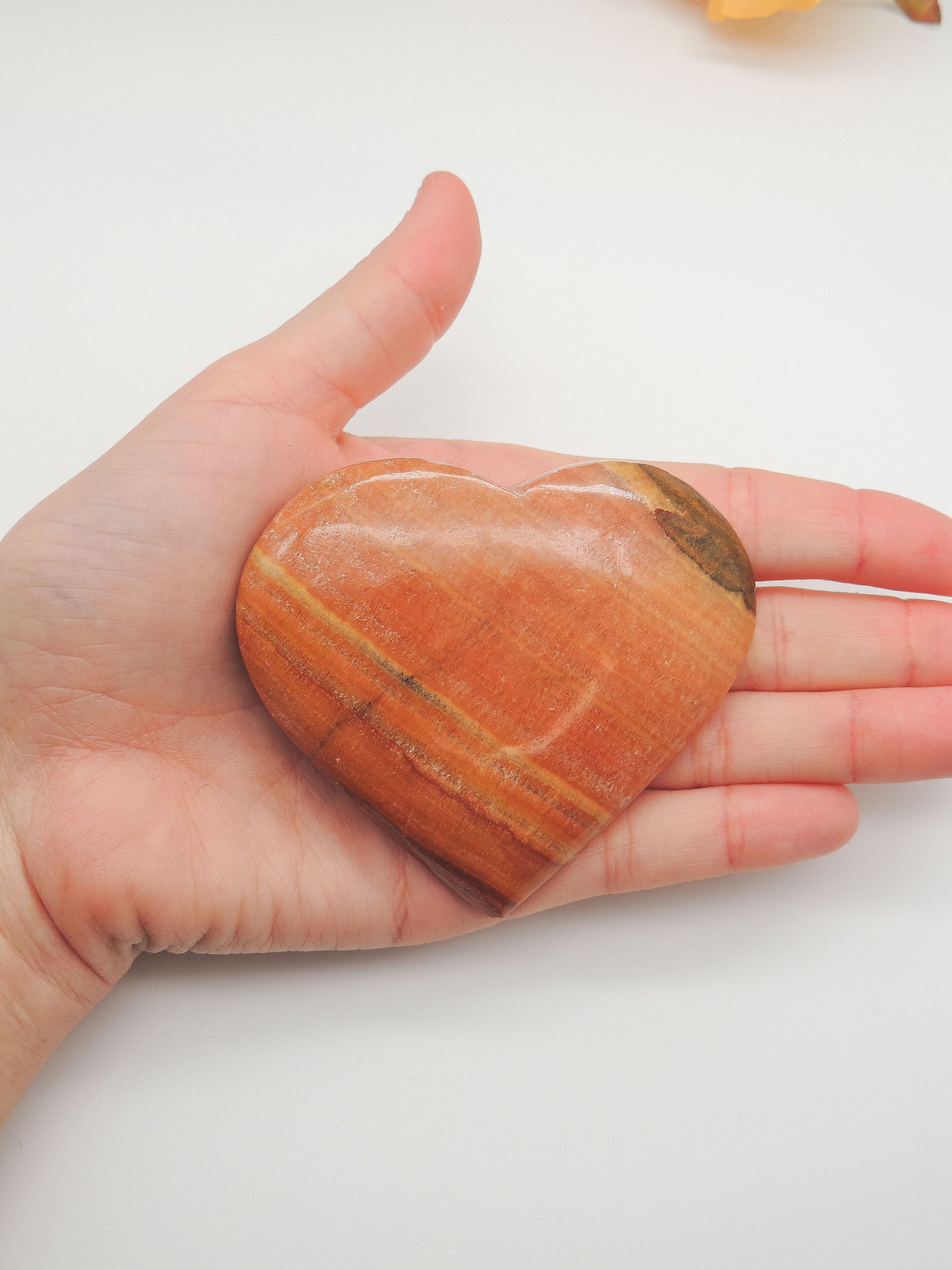 Chocolate/Peach Calcite Heart Carving - themoonclub.shop