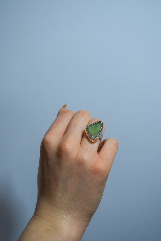 Green Sea Glass Ring - themoonclub.shop
