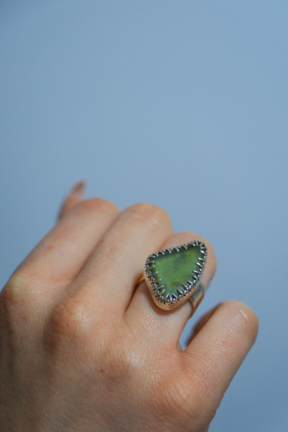 Green Sea Glass Ring - themoonclub.shop
