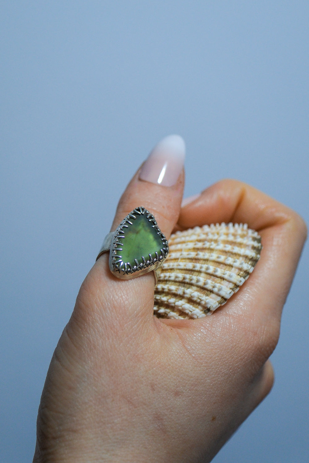 Green Sea Glass Ring - themoonclub.shop