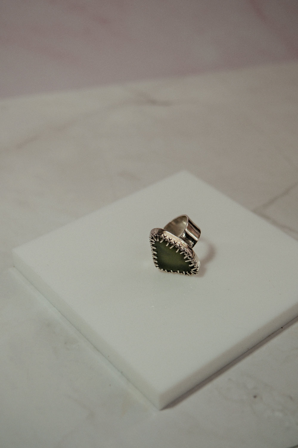 Green Sea Glass Ring - themoonclub.shop