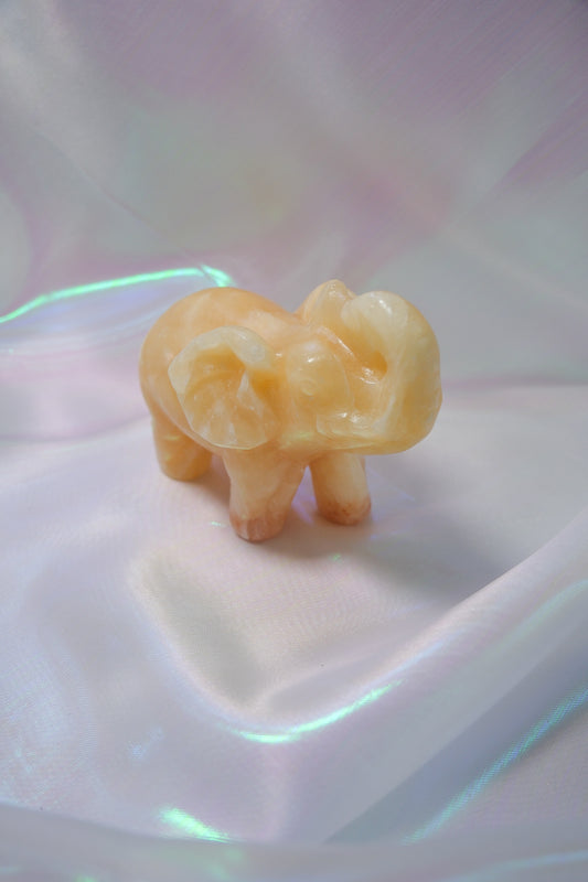 Orange Calcite Elephant - themoonclub.shop