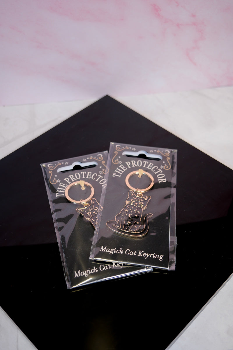 The Protector Magick Cat Keyring - themoonclub.shop