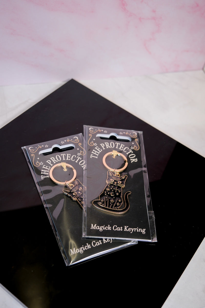 The Protector Magick Cat Keyring - themoonclub.shop