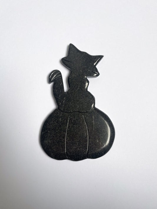 Black Dolomite Cat on Pumpkin Carving