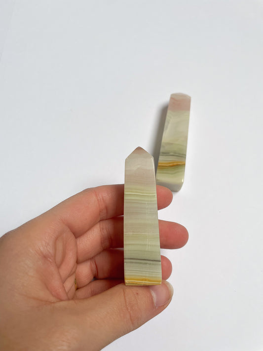 Mini Pink Banded Onyx Towers