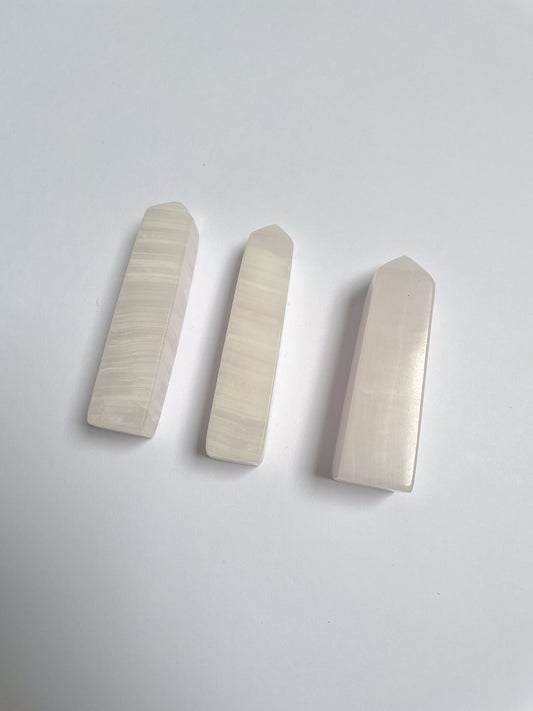Mini Pink Mangano Calcite Towers