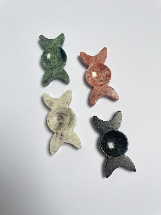Triple Moon Crystal Carvings