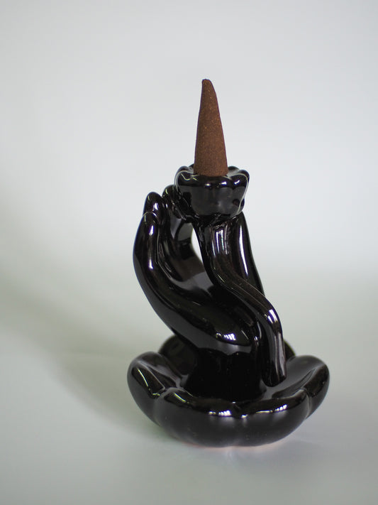 Hand & Lotus Flower Backflow Incense Burner