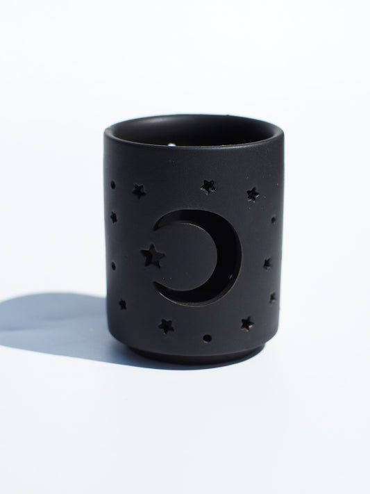 Moon & Stars Black Candle Holder