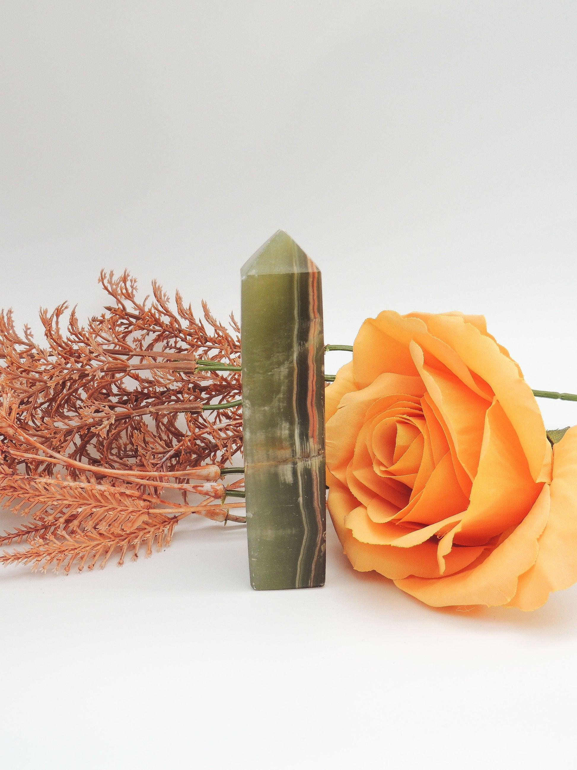 Green Banded Calcite Tower #2 - themoonclub.shop