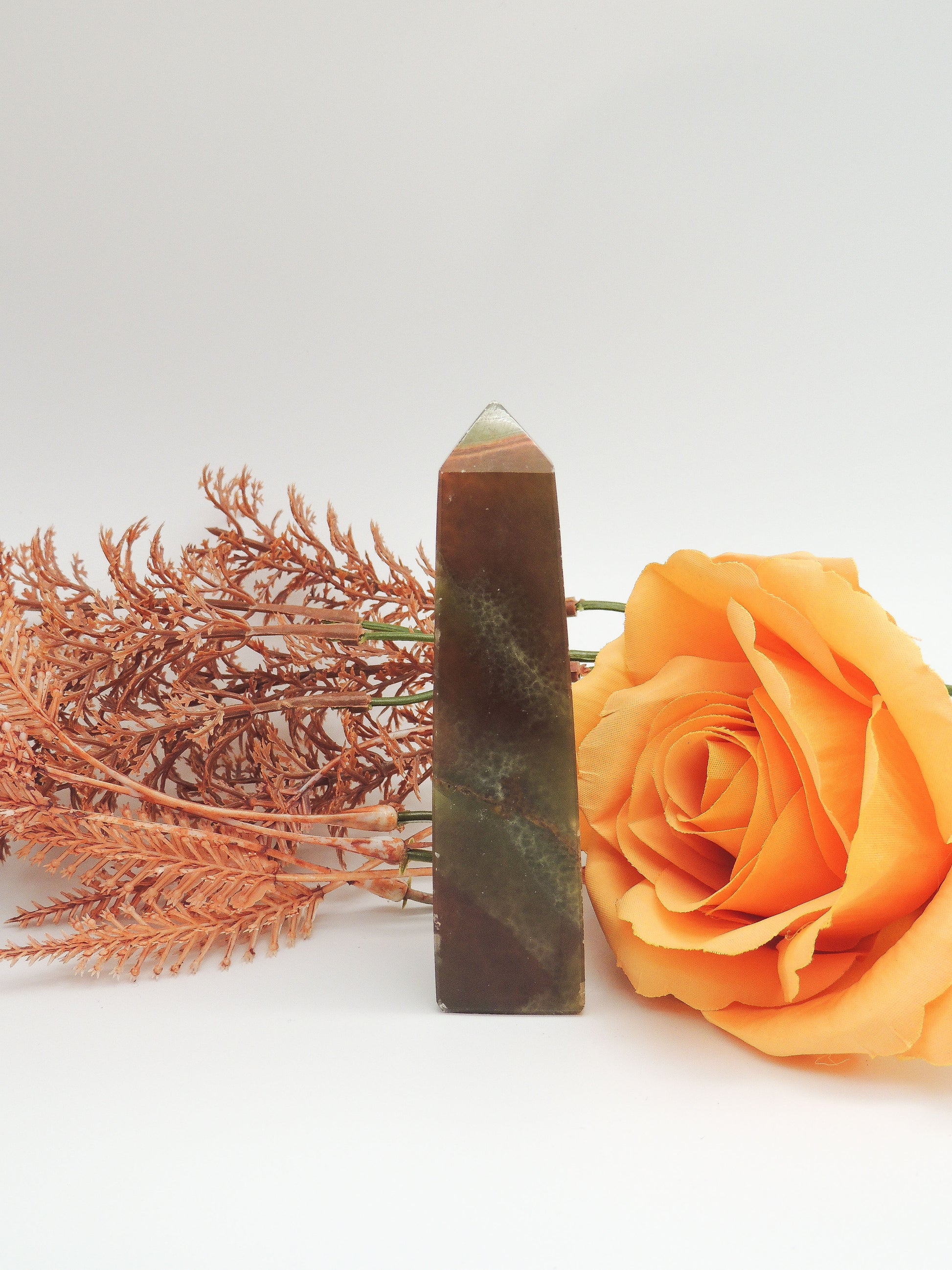 Green Banded Calcite Tower #2 - themoonclub.shop