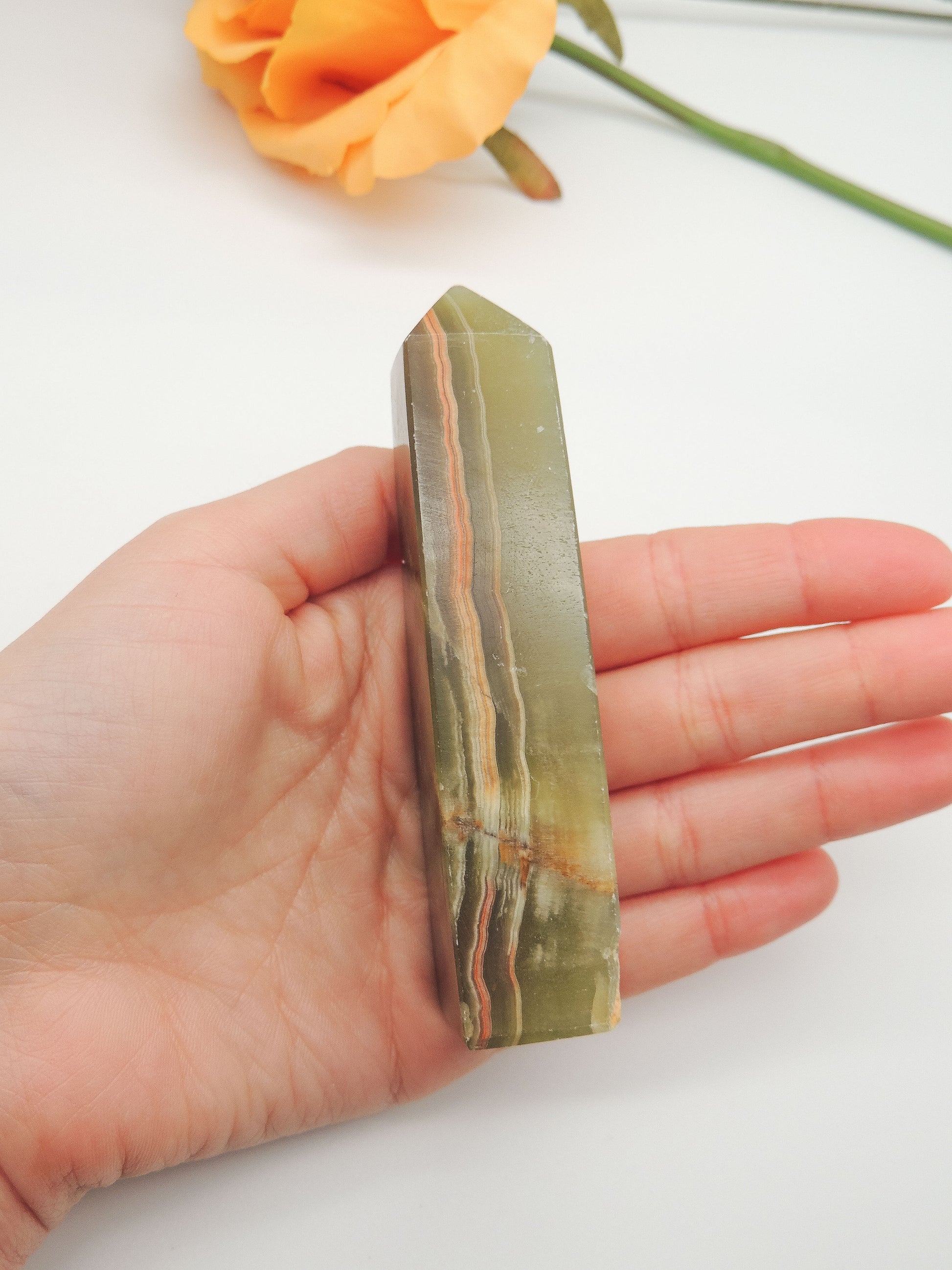 Green Banded Calcite Tower #2 - themoonclub.shop