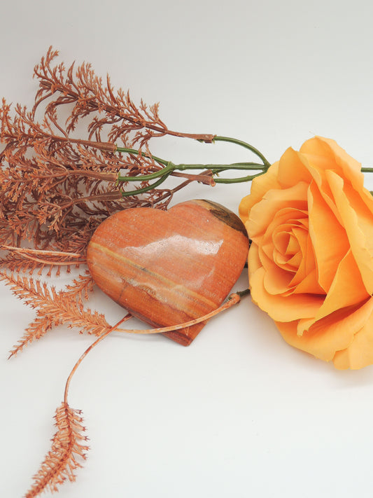 Chocolate/Peach Calcite Heart Carving - themoonclub.shop